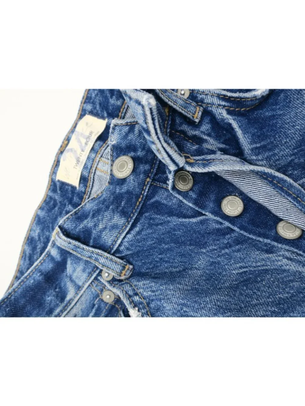 We the Free People Jeans Distressed Destroyed Frayed Raw Hem Button Fly 24 x 27